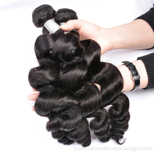 Double Weft Brazilian Cuticles Aligned Virgin hair loose wave,Unprocessed Raw Virgin Human Hair Loose Weave Bundles